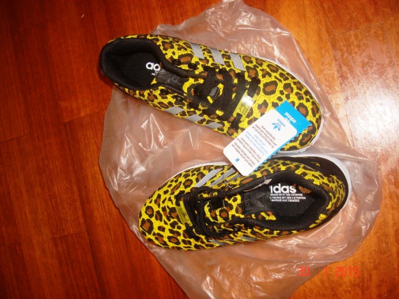 Adidas zx flux leopardo amarelo , tam. 35/36