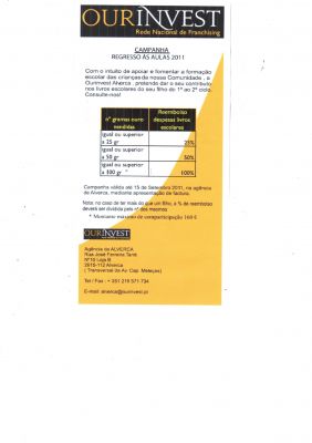 Campanha Regresso s Aulas 2011 - Ourinvest Alverca