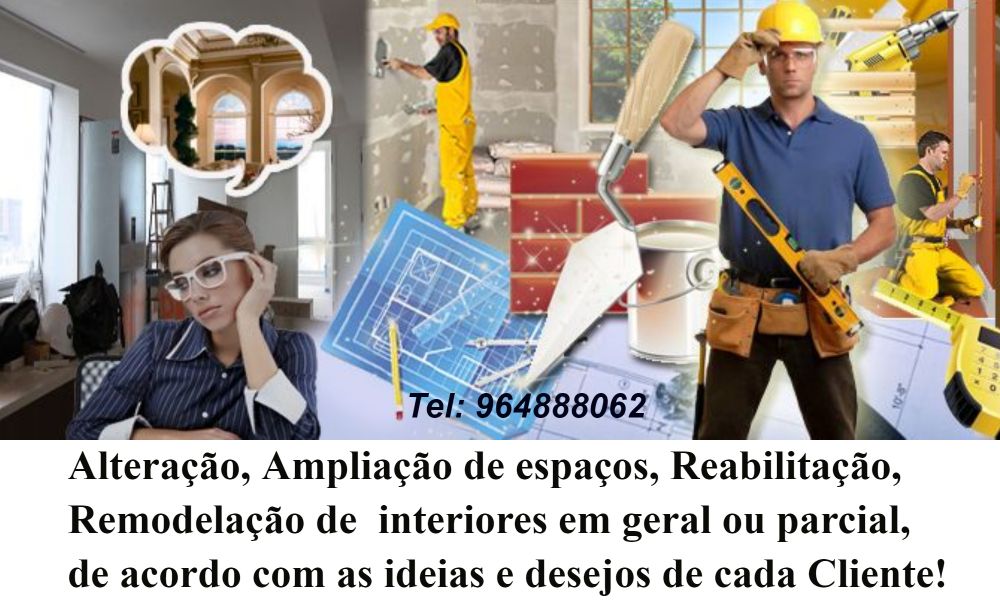 Remodelaes apartamentos, todo o tipo de obras.